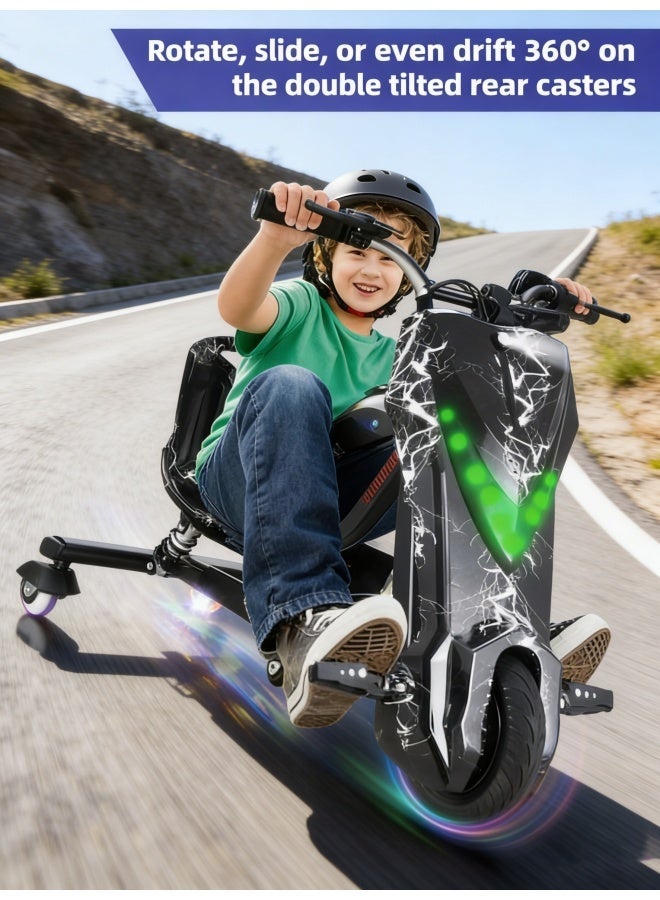 WAKYME 36V Electric Drift Tricycle for Kids, Adjustable Outdoor Sports Toy with 6.5-inch Anti-Slip Big Wheels, Dual Electric/Foot Pedal Modes, Suitable for 3-8 Years Old (6.5-Inch) - Image 3